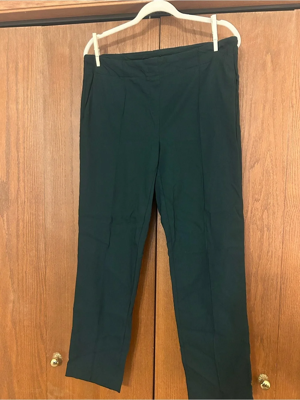Hilary Radley Dark Green Straight-Leg Trousers - Picture 1 of 7